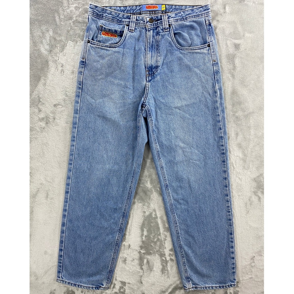 Empyre Loose Fit Denim Jeans Mens 30 Light Wash Blue Skater Streetwear 442880